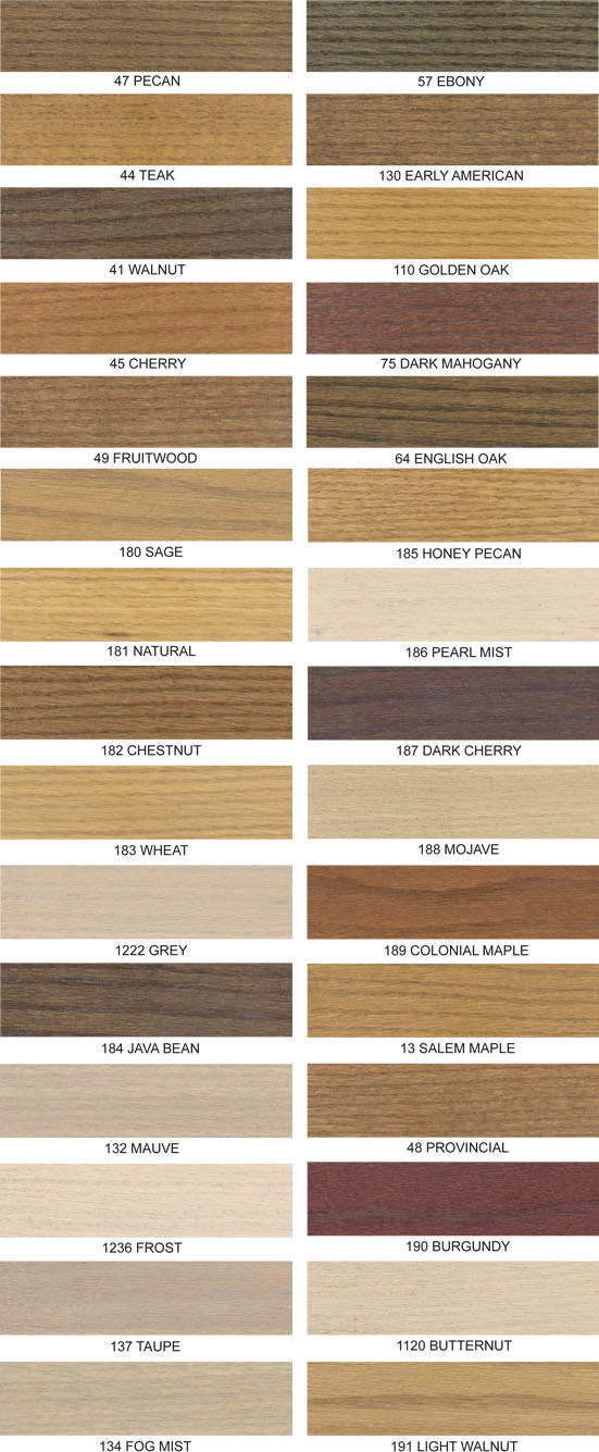 Daly's Wood Stain Colors